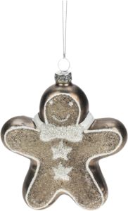 Kuusenkoriste piparkakkupoika 10 cm lasinen