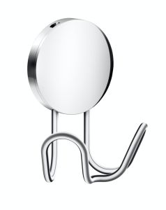 Pyyhekoukku Beslagsboden Kiiltävä kromi 2-koukkua