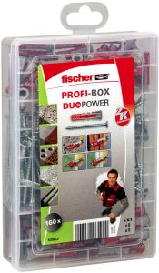 Ruuvi- ja tulppalajitelma Fischer Profi-Box DuoPower 160 kpl