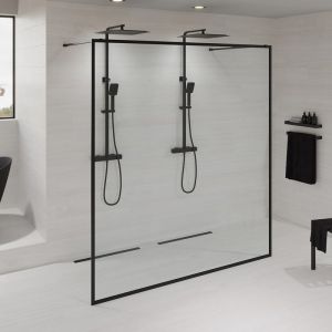 Suihkuseinä Camargue Frame 180 cm mattamusta
