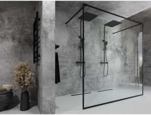 Suihkuseinä Camargue Frame 200 cm mattamusta