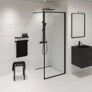 Suihkuseinä Camargue Frame 80 cm mattamusta