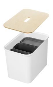 Lajitteluastiasetti Smartstore Collect 76 l Valkoinen Vanerikannella
