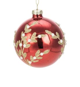 Lasipallo 8 cm punainen pajunkissat