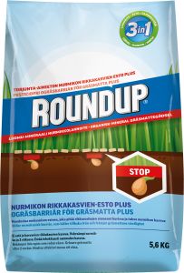 Rikkakasvien esto RoundUp Plus nurmikolle 5,6 kg