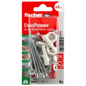Tulppa silmukkakoukulla Fischer EasyHook Loop DuoPower 6 x 30