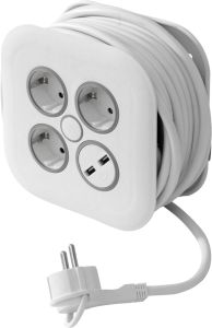 Jatkojohtokela Airam 3-os. 2 USB-A 7 m