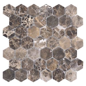 Mosaiikkilaatta Hexagon MOS HXN 476 Ruskea 29,8 x 30,5 cm