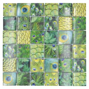 Mosaiikkilaatta Crystal Wildlife XCM WL88 Vihreä 29,8 x 29,8 cm