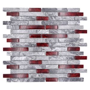 Mosaiikkilaatta Crystal Mix XCM MV618 29 x 30 cm Harmaa/Punainen