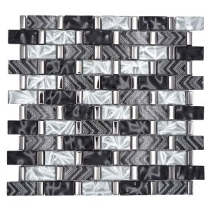 Mosaiikkilaatta Crystal Mix XCM MW10 31 x 30 cm Harmaa/Musta