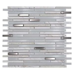 Mosaiikki Crystal Mix XBH SV62 Valkoinen/Hopea 30 x 30 cm