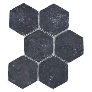 Mosaiikki Hexagon Nero Antique Marble XNT HX143 musta 19,9 x 26,2 cm