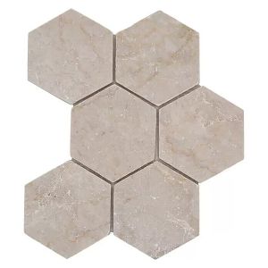 Mosaiikki Hexagon Botticino Antique Marble XNT HX141 Beige 19,9 x 26,2 cm