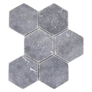 Mosaiikki Hexagon Bardiglio Antique Marble XNT HX140 Antrasiitti 19,9 x 26,2 cm