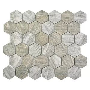 Mosaiikkilaatta Fliesen Hexagon Curio harmaa 32,5 x 28,1 cm