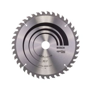 Pyörösahanterä Bosch Optiline Wood 254 x 2,8 mm T40