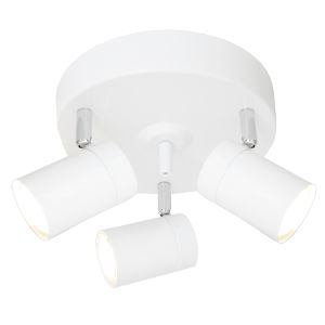 Pyöreä kattospotti Sessak Correct 3-os Mattavalkoinen/Kromi