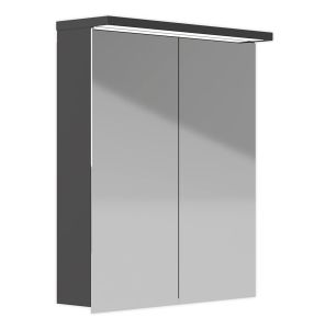 LED-valaisinpeilikaappi Polaria Klara 600 Vasen Mattaharmaa 70 x 60 x 19 cm