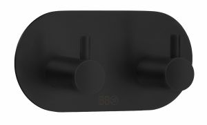 Tarrakiinnitteinen Kaksoiskoukku Beslagsboden BB1102 Mattamusta