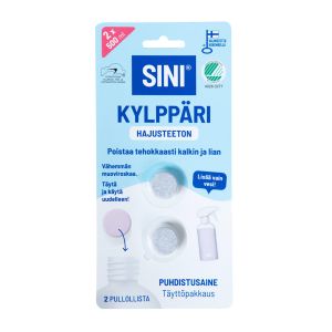 Puhdistusainetabletti Sini Kylppäri Hajusteeton Täyttöpakkaus 2 x 500 ml