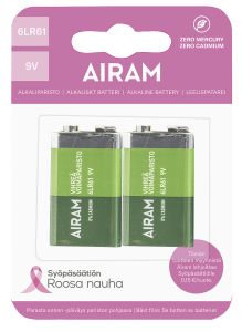 Voimaparisto Airam Roosa Nauha 6LR61 9V