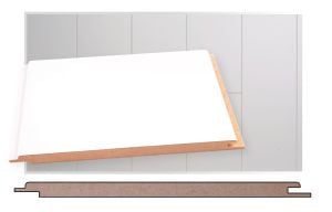 MDF-kattopaneeli Maler STS-5 Puhdas valkoinen 10 x 185 x 2070 mm