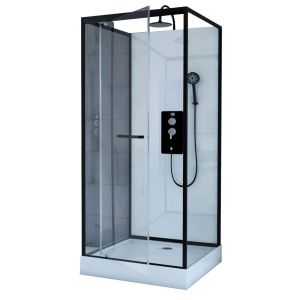 Suihkukaappi Harma Cube Musta/Valkoinen 80 x 80 x 210-230 cm