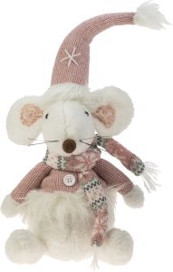 Koristehiiri istuva 37 cm roosa