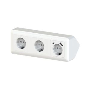 Pistorasia Opal 3S 16A IP20 PPR + 2 x USB A+C Valkoinen 226 x 84 mm