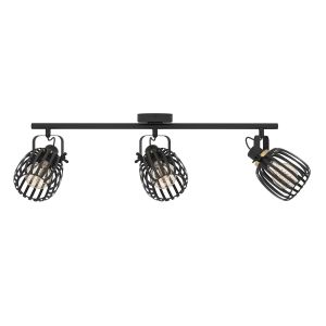 Spottivalaisin Eglo Girona Musta/Harjattu messinki 3-os