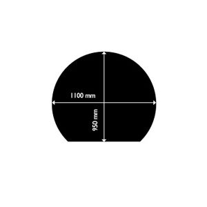 Takaneduspelti Aduro Pyöreä Musta 950 x 1100 mm