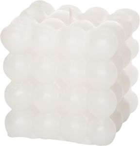 Kuplakynttilä kuutio 8 cm valkoinen