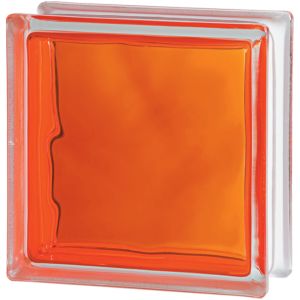 Lasitiili Seves Glassblock Brilly Wave Oranssi 19 x 19 x 8 cm