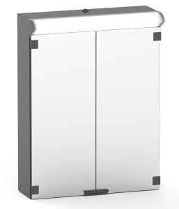 LED-valaisinpeilikaappi Polaria Lumena 500 Oikea Vikavirtasuojattu Harmaa 50 x 70 x 17,5 cm