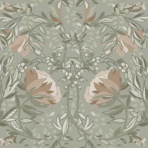 Kuitutapetti AM-Markkinointi Vintage Flowers Jugend Vihreä 139419