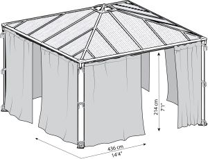 Verkkosetti Palram-Canopia Palermo 4,29 x 4,29 m
