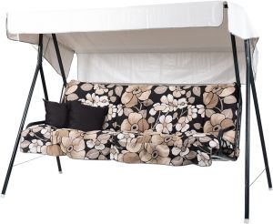 Puutarhakeinu Varax Suvi harmaabeige kukkakuvio