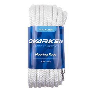 Kiinnitysköysi Qvarken Dockline karbiinihaalla valkoinen 10 mm x 6 m