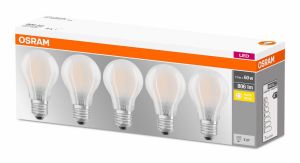 Vakiolamppu LED Osram E27 6,5 W 2700 K 5-pack
