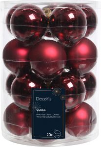 Joulupallolajitelma 6 cm 20 kpl viininpunainen