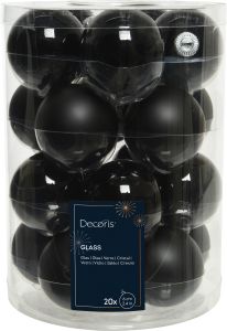 Joulupallolajitelma 6 cm 20 kpl musta