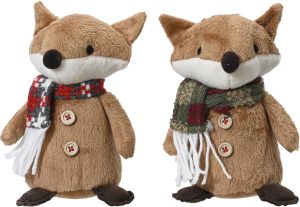 Joulukoriste kettu huivilla 15 cm lajitelma