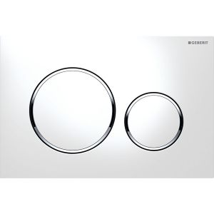 Huuhtelupainike Geberit Sigma20 valkoinen/kromi 24,6 x 16,4 cm