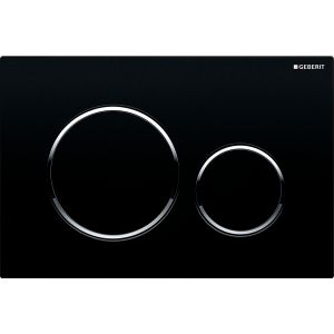 Huuhtelupainike Geberit Sigma20 musta/kromi 24,6 x 16,4 cm