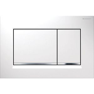 Huuhtelupainike Geberit Sigma30 valkoinen/kromi 24,6 x 16,4 cm