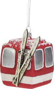 Joulukoriste hiihtohissi 6 x 8  cm punavalkoinen