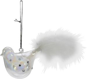 Joulukoriste lintu 6 cm kirkas