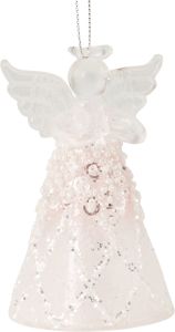 Joulukoriste enkeli 10 x 6 cm vaaleanpunainen