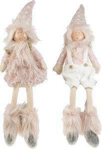 Tonttu istuva 50 cm pinkki neule lajitelma